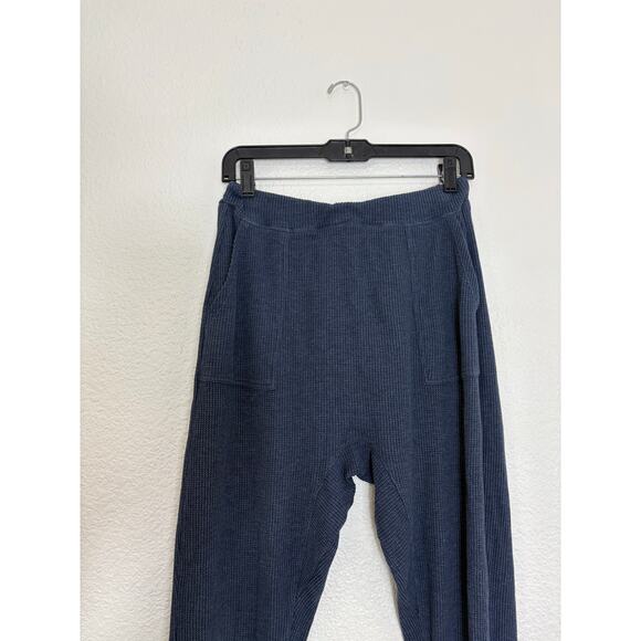 Lunya Restore Thermal Draped Jogger Medium Blue Waffle Knit Lounge Pants Comfort - Picture 4 of 14